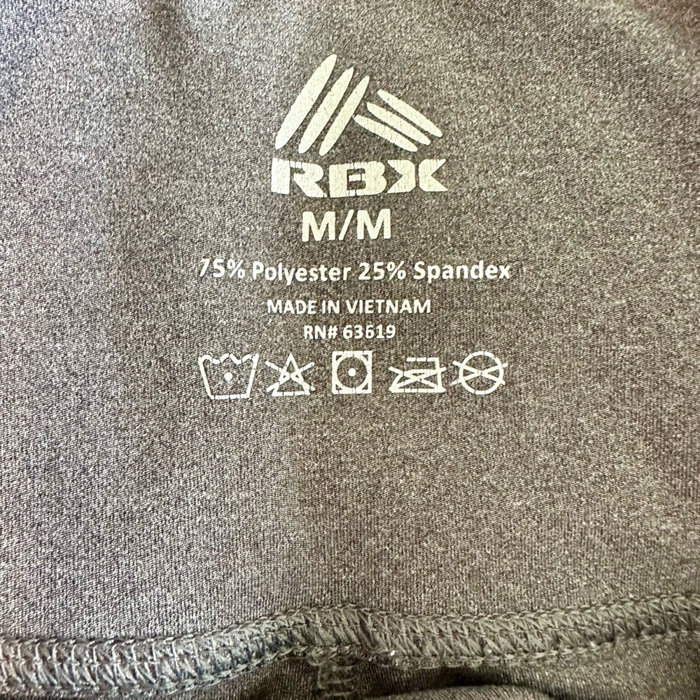 RBX High Waisted Biker Shorts Gray Athletic Compression Pockets Size M - Picture 3 of 4